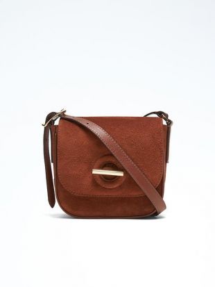 Suede Toggle Saddle Bag