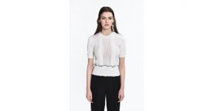White Cable knit Top