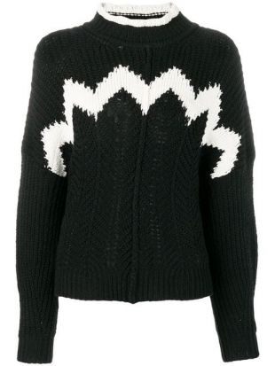 Pull En Maille à Détail Contrastant