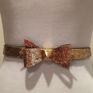 Gold Glitter Belt with Bow