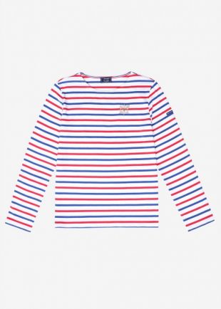 Marinière MINQUIERS Tricolore ÉLYSÉE Modèle unisexe Broderie "République Française"