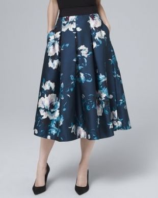 Floral Print Full Midi Skirt