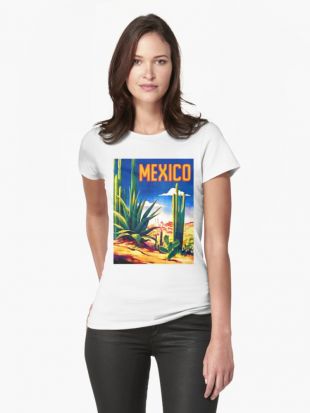 Redbubble t-shirt 'Mexique, désert mexicain, vintage, affiche de voyage'
