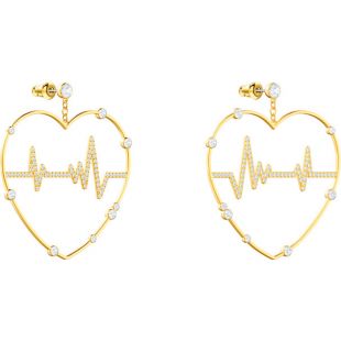 Boucles d'oreilles Oxo, blanc, métal doré