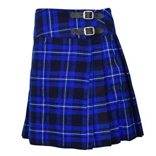 Shyne Enterprises Ladies Knee Length Kilt Skirt Tartan Pleated Kilts in blue