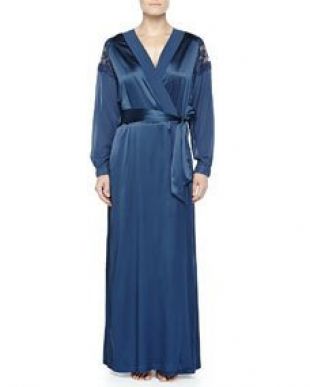 La Perla Ricamato Lace Tulle Satin Robe