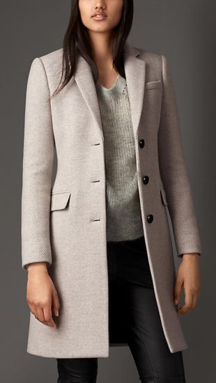 Virgin Wool Cashmere Herringbone Chesterfield