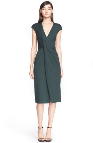 Jason Wu - Jason Wu Drape Front V Neck Dress