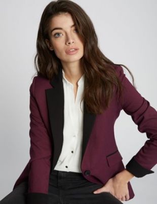 Veste cintrée bicolore esprit blazer