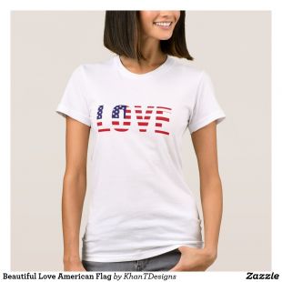 Zazzle Beautiful Love American Flag T-Shirt