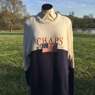 Vintage Ralph Lauren Sweater Chaps USA Flag
