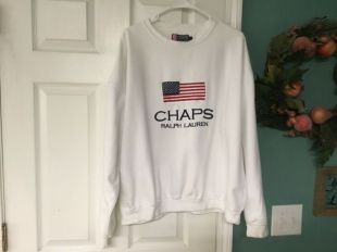 Vintage Chaps Ralph Lauren Crewneck Sweatshirt Flag Embroidered