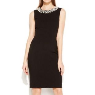 calvin klein beaded dress VINTAGE CALVIN KLEIN COLLECTION Full Length Black Beaded Dress Size: L –  Kardashian Kloset main image 0