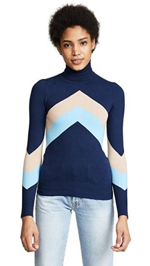 Stretch Chevron Turtleneck