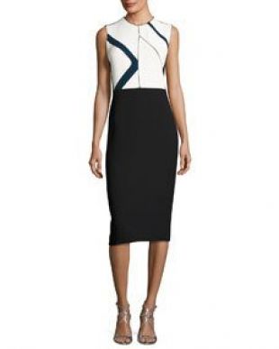 Narciso Rodriguez Graphic Print Sleeveless Sheath Dress