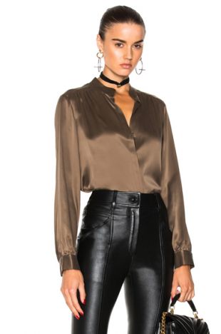 L'Agence Bianca Blouse in Pine Bark