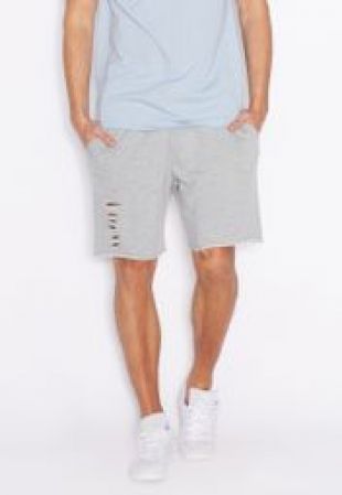 Shop Topman grey Ripped Sweat Shorts 33J75KGRY for Men in Saudi - TO857AT01PSG