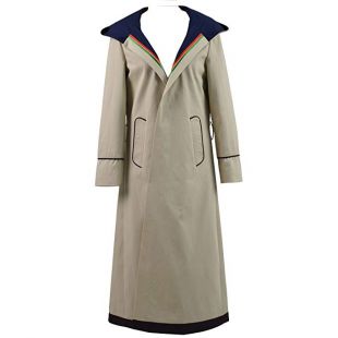 Tisea Womens 13th Doctor Long Trench Who is Doctor Cosplay Costume