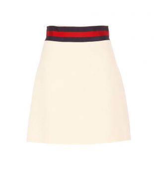 Wool And Silk Miniskirt in White