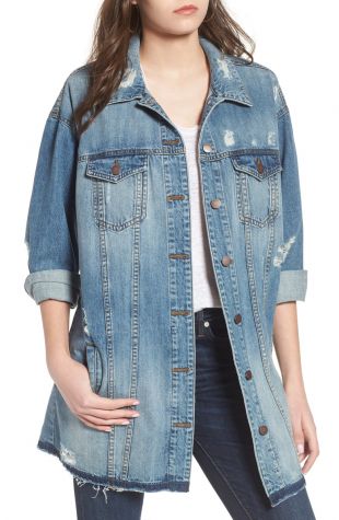 Long Denim Boyfriend Jacket