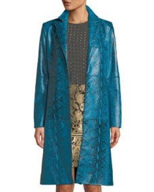 Logan Leather Oversized Collar Coat