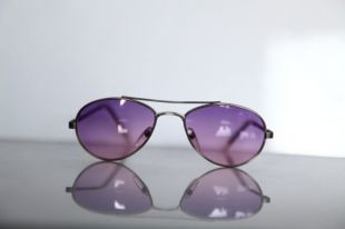 Vintage gris dégradant pour cadre aviateur en argent, verres violet. Taille Medium/Small.