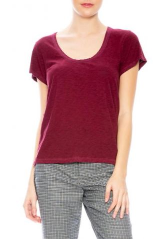 U Neck Tee in dusty violet