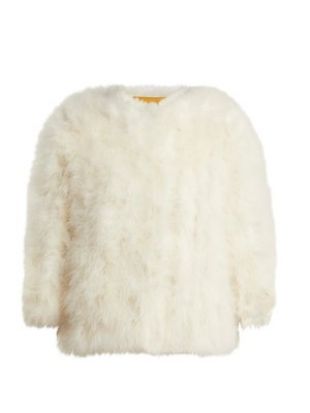 Yves Salomon Cropped feather embellished jacket