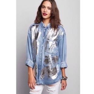 Rag Union x Urban Renewal Foiled Denim Shirt