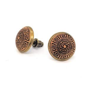 Boucles d'oreilles Cuivre et Œil de Tigre Alvina Artisanal