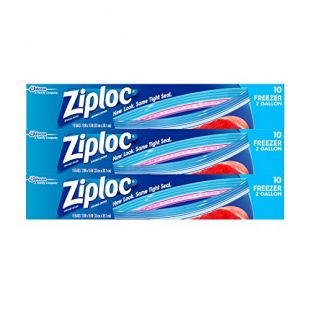 Ziploc Freezer Bags, Two Gallon, 3 Pack, 10 ct