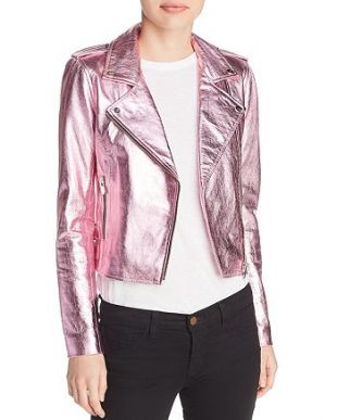 The Mighty Company Lecce Metallic Leather Biker Jacket