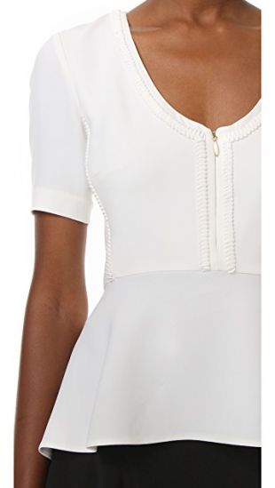 Zip Front Peplum Tee