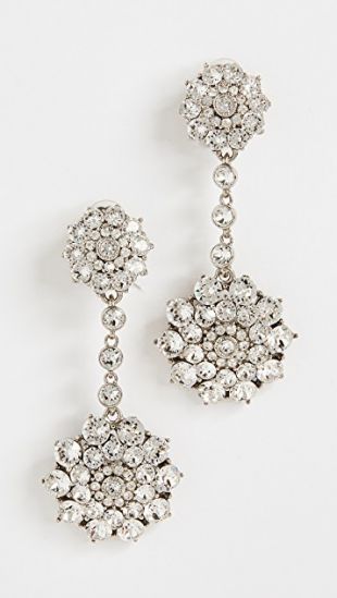Oscar de la Renta Classic Jeweled Drop Earrings