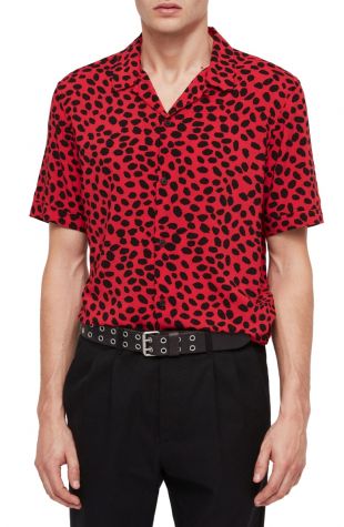 ALLSAINTS Piero Classic Spotted Camp Shirt | Nordstrom