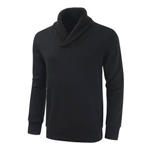 EGRETFLY Fashion Men's Fleece Sweatshirt Pullover Sweater For Men (Black m)