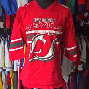New Jersey's Devil's 1990's Vintage Jersey in red worn by Lil Peep as seen  in his OMFG album