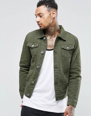 Veste en jean Kaki