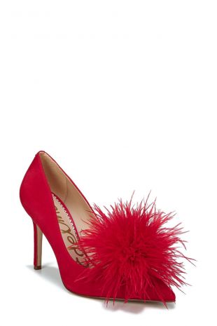 Haide Feather Pompom Pump