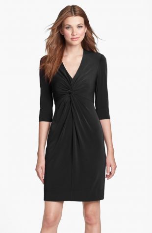 Donna Ricco - Donna Ricco Twist Front Jersey Sheath Dress