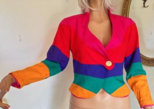 Color Block Bright Rainbow Multi Colour Jacket