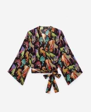 Top viscose multicolore style kimono