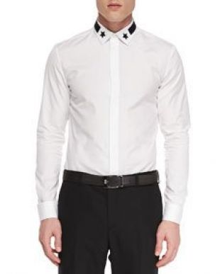 Star Detail Hidden Placket Shirt
