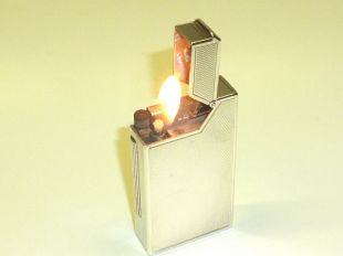 Dunhill "Brodaboy" Solid Silver "MK2" Long Roller Full Cap Lighter (1953)