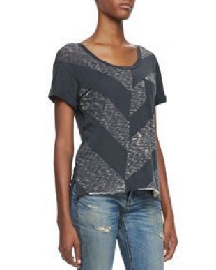 Rag & Bone Jean Chevron Knit Pocket Tee