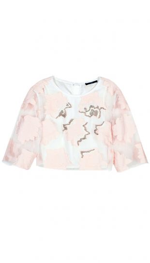 Ayame Fil Coupe Beaded Cropped Top