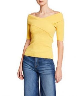 Shore Leave Ribbed Cross Front Sweater