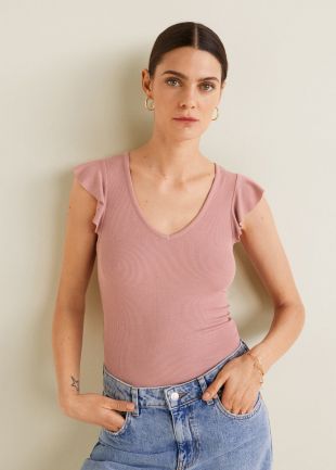 T shirt manches volantées