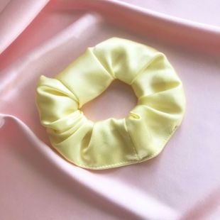 Limonade jaune en soie Satin élastique chouchou