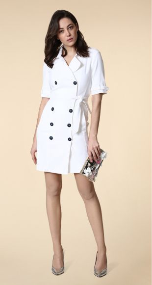 Robe en coton stretch reliefe